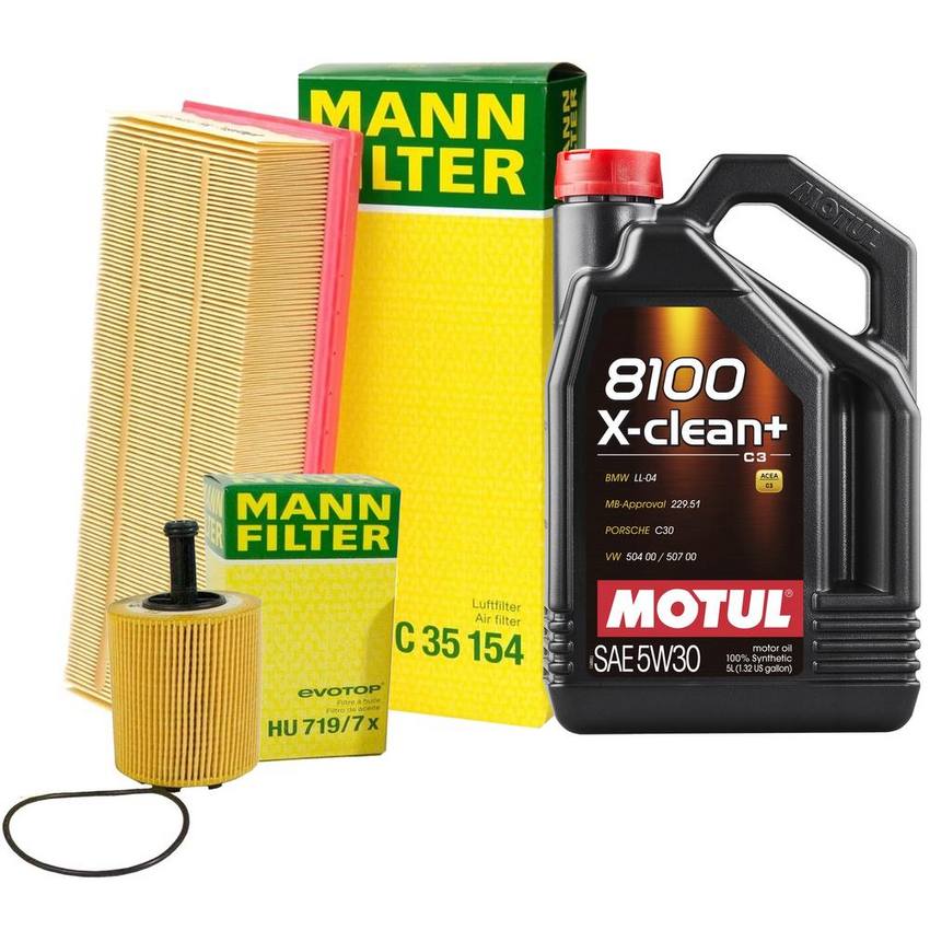 VW Engine Oil Change Kit - Motul 5C0129620 (5W-30) (X-CLEAN+ 8100)